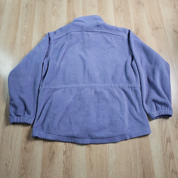 Vintage LL Bean Sweater Womens Medium Purple Full Zip Jacket Outdoor 90s Fleece - Picture 5 of 8